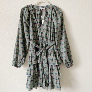 Marea Grace Ruffle Dress Jade Sz Small Colorful Cotton Cottage Bohemian Prairie